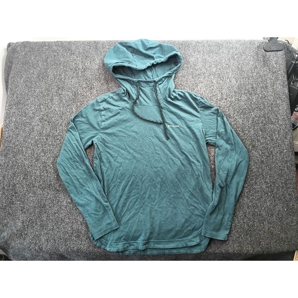 Columbia Womens Teal Blue/green Hooded Long Sleeve Shirt Pullover Hoodie